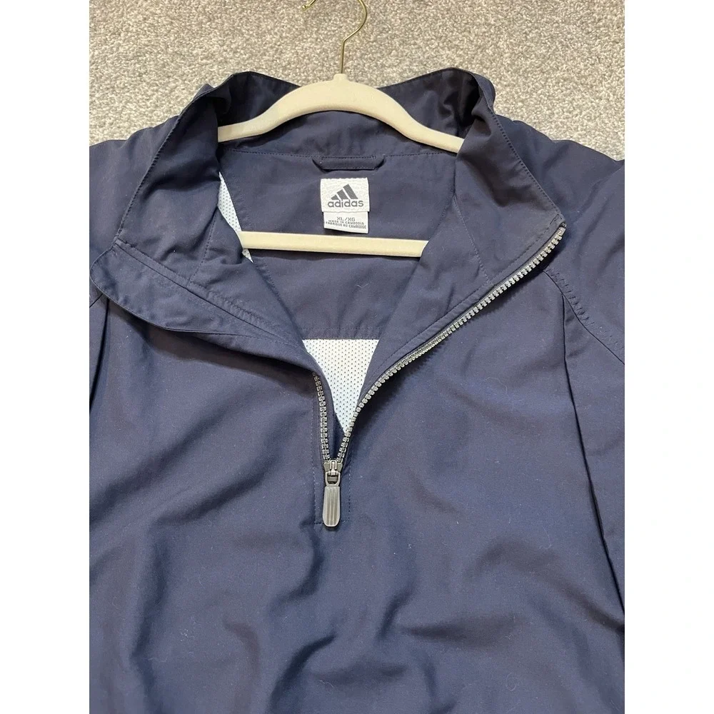 Adidas ClimaShell 1/4 Zip Golf Vest Windbreaker Navy Mens XL Pockets Preppy